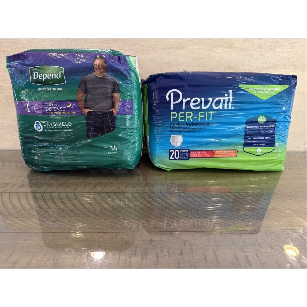 Depend Night Defense Men's Overnight Adult Incontinence Underwear, L 14 Count